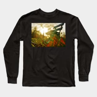 Back-lit Fallen Leaf with Bench Long Sleeve T-Shirt